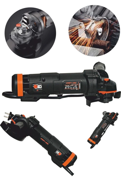 BÖHRER Profesyonel Dark Black Kraft 5600wattf 125 Mm Helber Bakır Sargılı Angel Taşlama Makinesi ürün görseli 1