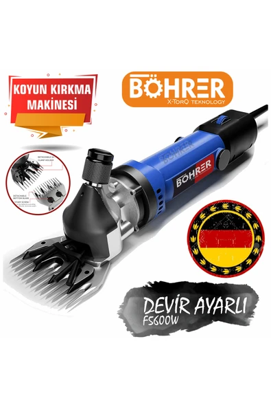 BÖHRER Alman Koyun Keçi Kırkma Kırpma Makinesi ,dark Blue 3200w Devir Ayarlı ,bakır Sargılı ürün görseli 1