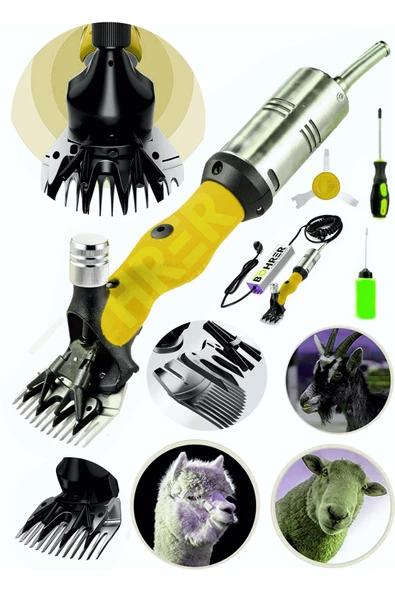 BÖHRER Pross Dark Yellow Güçlendirilmiş Adaptörlü Yeni Nesil Koyun - Keçi Kırkma Kırpma Makinesi ürün görseli 1