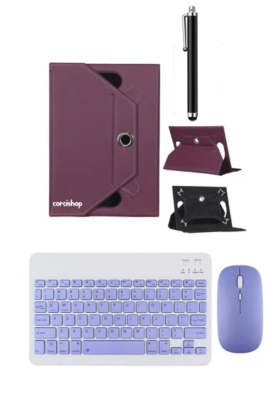 corcishop Lenovo Idea Tab TB336FU 11inç Kılıf Universal Standlı + Bluetooth Klavye Mouse Set + Kalem ürün görseli 1