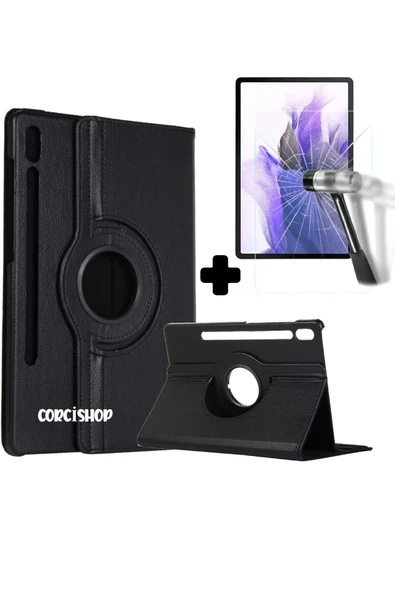 corcishop Samsung Galaxy Tab S10 Fe Plus 13.1 Kılıf 360 Dönen Kapaklı Standlı + Nano Ekran Koruyucu ürün görseli 1