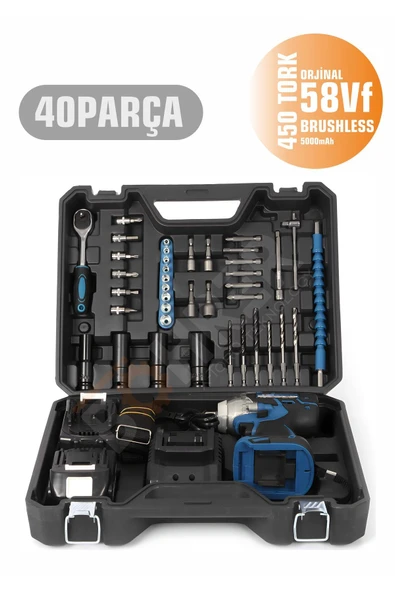 BÖHRER Akülü Kömürsüz 58vf 5000 Mah Torklu Full Setli Somun Sıkma Bijon Sökme (Torklu Vidalama Özelliği) ürün görseli 1