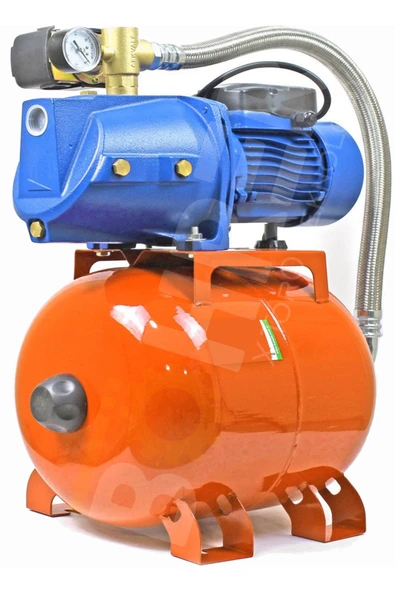 BÖHRER Jet100p 3 Kat 3 Daire 1 Hp 0.75 Kw 24lt Yatay Tanklı Ev Tipi Otomatik Aç Kapa Hidrofor ürün görseli 1