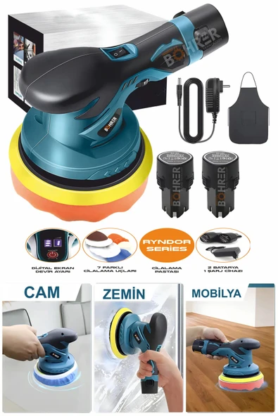 BÖHRER Kömürsüz 36V Akülü Araba Parlatma Makinesi 125mm Taşınabilir Eksantrik Parlatıcı Kaplama Makinesi ürün görseli 1