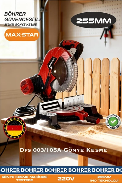 BÖHRER ELEKTRİKLİ GÖNYE KESME MAKİNESİ - 255MM TESTERE ÇAPI YENİ NESİL PROFESYONEL ürün görseli 1