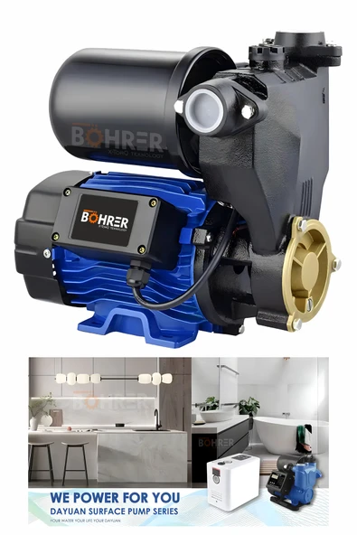 BÖHRER GÜNEŞİ ENERJİSİ SICAK SU - SOĞUK SU BASINÇ ARTTIRICI OTOMATİK HİDROFOR 1 HP DGP750B - 3 KAT 3 DAİRE ürün görseli 1