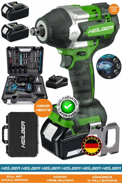 HEİLBER Alman BA01073Y Akülü Darbeli Somun Sıkma | 36V 5Ah | 600 Nm Tork – Ergonomik Tasarım – Darbeli Lokma ürün görseli 1