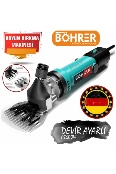 BÖHRER Alman Koyun Keçi Kırkma Kırpma Makinesi ,blue 3200w Devir Ayarlı ,bakır Sargılı Beiyuan Bıçak ürün görseli 1
