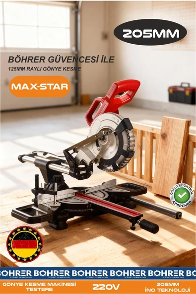 BÖHRER ELEKTRİKLİ GÖNYE KESME MAKİNESİ - 125MM RAYLI YENİ NESİL ürün görseli 1