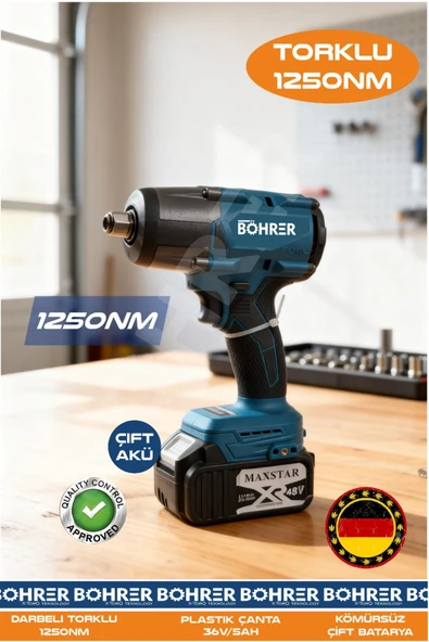 BÖHRER 1250NM TORK PROFESYONEL DARBELİ 36V BİJON SOMUN SÖKME MAKİNESİ ürün görseli 1