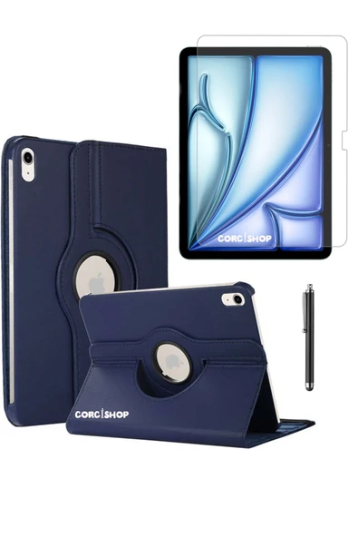corcishop İpad Air 6. Nesil 11 Inç 2024/2025 Uyumlu 360° Dönerli Tablet Kılıfı 3lü Set ürün görseli 1