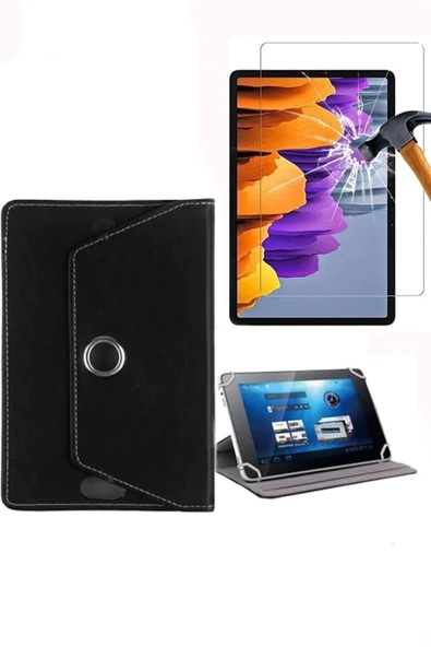 corcishop Samsung Galaxy Tab S10+Plus 12.4 Uyumlu Universal Dönerli Standlı Kılıf + Ekran Koruyucu ürün görseli 1