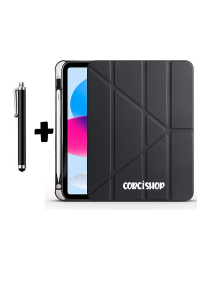 corcishop Samsung Galaxy Tab A9+Plus X210 X215 X217 Kılıf Kalem Bölmeli Standlı Arkası Silikon + Kalem ürün görseli 1
