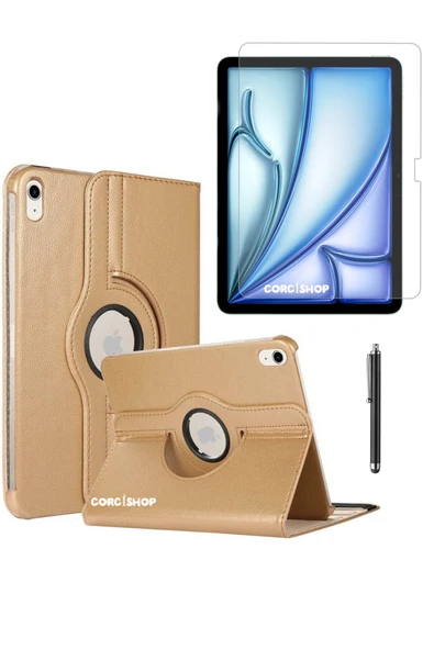 corcishop İpad Air 6. Nesil 11 Inç 2024/2025 Uyumlu 360° Dönerli Tablet Kılıfı 3lü Set ürün görseli 1