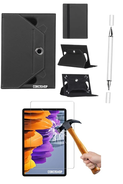 corcishop Lenovo TAB M8 HD (2.Nesil) TB-8505F Uyumlu 3in1 Set Kılıf Kalem Ekran Koruyucu ürün görseli 1