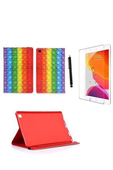 corcishop Apple Ipad Mini 5 Kılıf 2019 A2133 A2124 A2125 A2126 Kabartma Resimli Kılıf + Ekran Koruyucu + Kalem ürün görseli 1