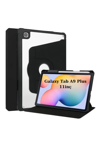 corcishop Samsung Galaxy Tab A9 Plus X210 X113 X115 X117 Kılıf Termik Kalem Bölmeli Dönebilen Standlı Kılıf ürün görseli 1
