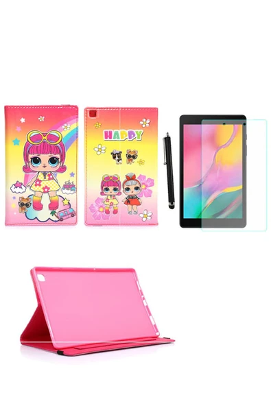 corcishop Samsung Galaxy Tab A7 Sm-t500/507 Kılıf Kabartma Resimli Kılıf + Ekran Koruyucu + Kalem ürün görseli 1