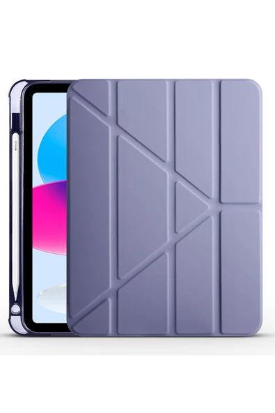 corcishop iPad 9.7 2018 5.Nesil  Uyumlu Kılıf Kalem Bölmeli Farklı Stand Arkası Yumuşak Silikon ürün görseli 1