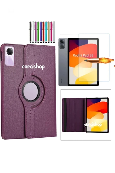 corcishop Xiaomi Redmi Pad Se 11 Inç Modeli Uyumlu 360° Dönerli Tablet Kılıfı 3lü Set ürün görseli 1