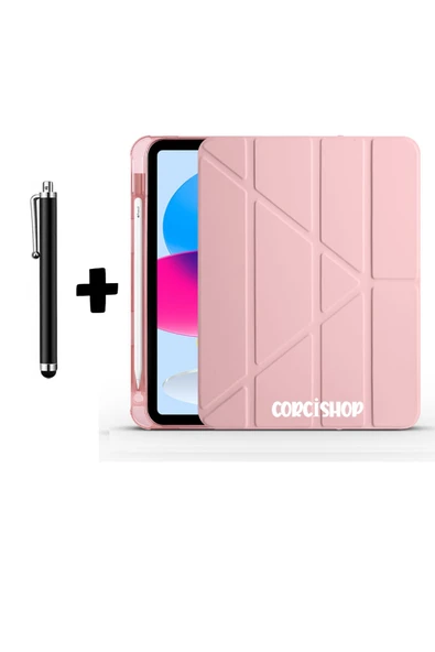 corcishop iPad Pro 11 Uyumlu Kılıf Kalem Bölmeli Farklı Stand Arkası Yumuşak Silikon + Kalem ürün görseli 1