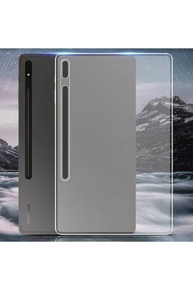 corcishop Samsung Galaxy Tab S8 Ultra SM-X900 Uyumlu  Kılıf Şeffaf Pürüzsüz Ultra İnce Esnek Darbe Emici Kapak ürün görseli 1