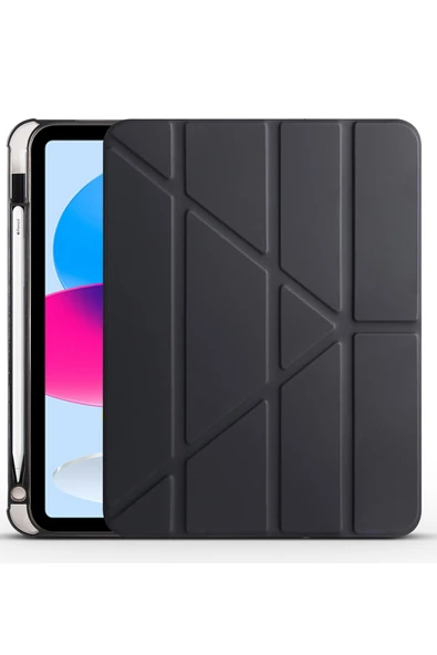 corcishop Uyumlu  iPad Pro 12.9 4.Nesil Kılıf Kalem Bölmeli Farklı Stand Arkası Yumuşak Silikon ürün görseli 1