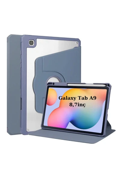 corcishop Samsung Galaxy Tab A9 8.7inç X110 X113 X115 X117 Uyumlu Termik Kalem Bölmeli Dönebilen Standlı Kılıf ürün görseli 1
