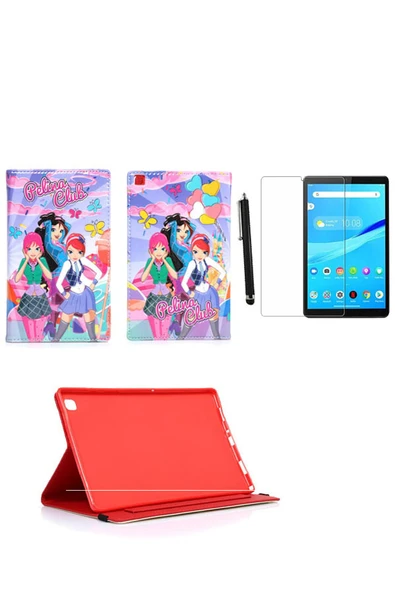 corcishop Lenovo Tab M10 Tb-x605fc Za4y0053tr Kılıf Kabartma Resimli Kılıf + Ekran Koruyucu + Kalem ürün görseli 1