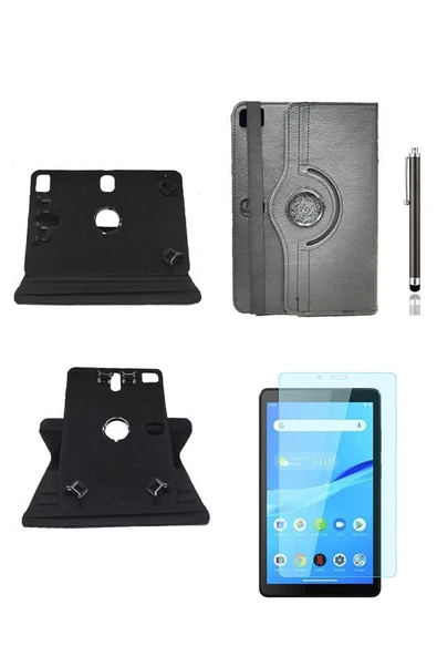 corcishop Lenovo Tab X104 E-10 Uyumlu Kılıf 360° Dönerli Unıversal Standlı Kılıf + Nano Ekran Koruyucu + Kalem ürün görseli 1