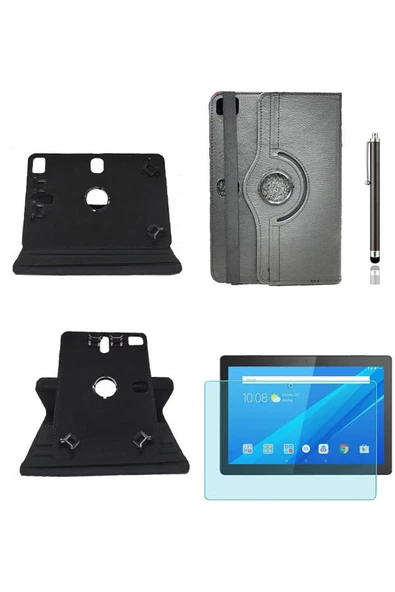 corcishop Lenovo Tab M10 Tb-x605lc Lte Za500072tr Kılıf Dönerli Unıversal Standlı Kılıf Ekran Koruyucu + Kalem ürün görseli 1