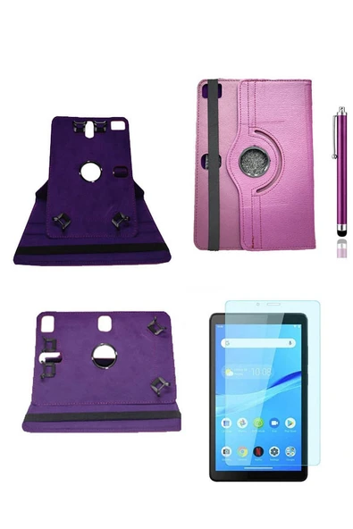 corcishop Lenovo Tab X104 E-10 Uyumlu Kılıf 360° Dönerli Unıversal Standlı Kılıf + Nano Ekran Koruyucu + Kalem ürün görseli 1