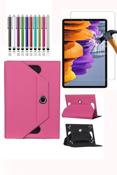 corcishop Lenovo Tab 7 Tb-7504f Universal 360 Dönerli Standlı Kılıf Kılıf + Ekran Koruyucu + Kalem ürün görseli 1