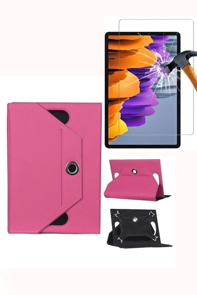 corcishop Lenovo Tab 7 Essential Tb-7304f Universal Dönerli Standlı Kılıf + Ekran Koruyucu ürün görseli 1