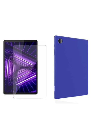 corcishop Lenovo Tab M10 Hd Uyumlu Tb-x306f Za6w0026tr Mavi Silikon Tablet Kılıfı + Nano Ekran Koruyucu ürün görseli 1