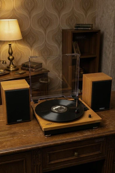 Midex MTX-450 Nostaljik Pikap Plak Çalar Ekstra Hoparlörlü Bluetooth ürün görseli 1
