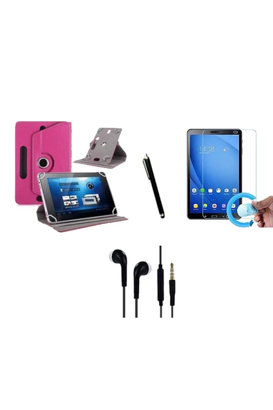 corcishop Lenovo Tab 2 A8-50 Uyumlu Set Universal Tablet Kılıfı Nano Ekran Koruyucu+kalem Kulaklık ürün görseli 1