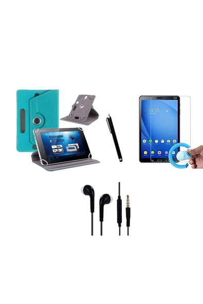 corcishop Concord C-700 Fe Uyumlu Set Universal Tablet Kılıfı Nano Ekran Koruyucu+kalem Kulaklık ürün görseli 1