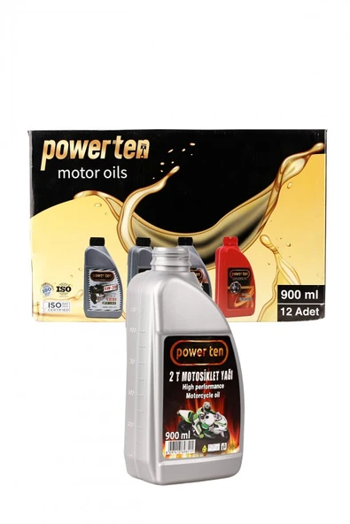 POWERTEN PRO 2T  MOTOSİKLET YAĞI 1 LT 12 ADET KOLİ YENİ  ÜRETİM 2026 ürün görseli 1