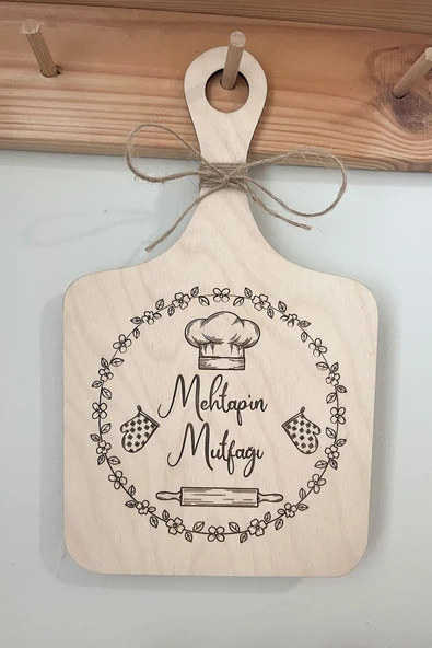 Kişiye Özel Yazılı Ahşap Dekoratif Mutfak Süsü (29x18 cm) ürün görseli 1