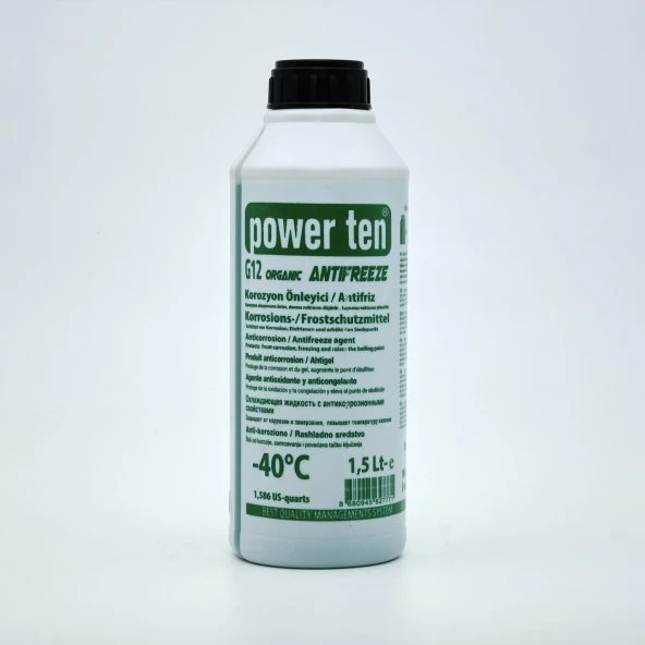 POWERTEN yeşil antifriz organik -40 derece  1,5 litre 5 adet  2026 ürün görseli 1