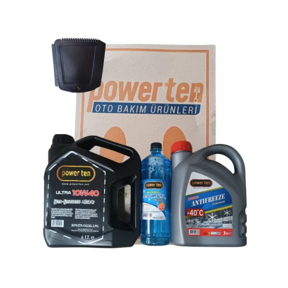 POWERTEN 10W40 4 LT MOTOR YAĞI + -20 CAM SUYU + 3 LT KIRMIZI ANTİFİRİZ ürün görseli 1