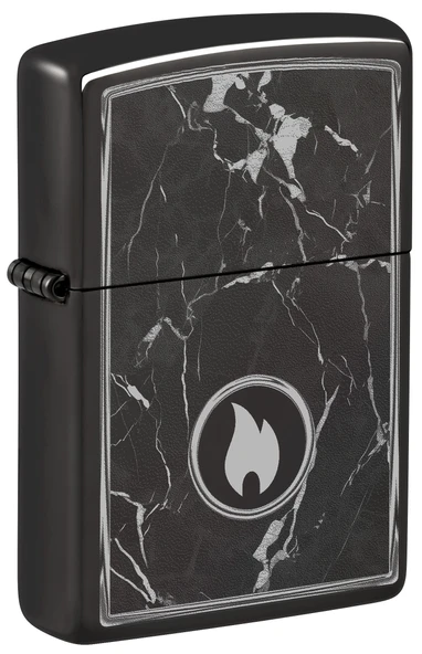 Zippo Fırtına çakmağı – Mermer Alev, High Polish Black, Photo Image – Doldurulabilir – Tekrar kullanılabilir – Rüzgara dayanıklı tasarım – Hediye kutusu – ABD'de ürün görseli 1