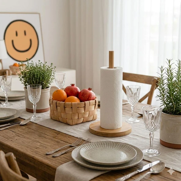 Paçi Bambu 12 cm Yuvarlak Havlu Peçetelik - Resim 4