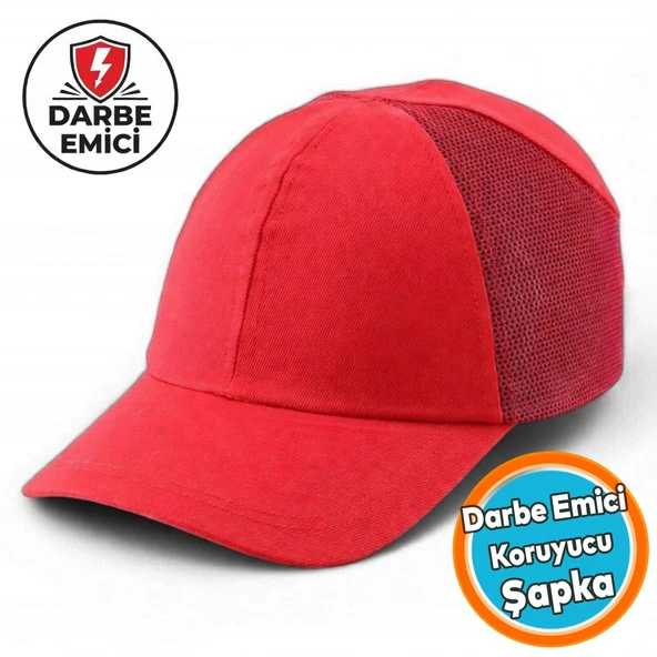 Hafif İş Güvenlik Darbe Koruyucu Koruma Baş Şapkası Bareti Kırmızı Unisex Beyzbol Tarzı Kask Şapka ürün görseli 1