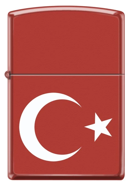 Zippo Türk Bayrağı Dizayn Çakmak - Red Matte ürün görseli 1