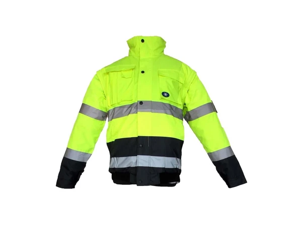 JUNIOR JN1021/2 Waterproof Fosforlu Kolu Çıkmalı Polarlı Pilot Mont Sarı Lacivert M beden ürün görseli 1