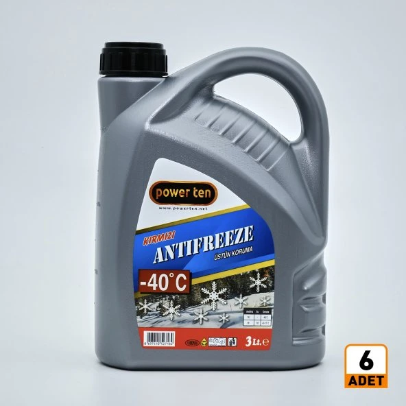 Powerten Kırmızı Antifriz -40 3 Litre 6 adet ürün görseli 1
