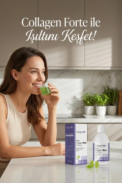 Collagen Forte Collagen Shot 500ml, 5 Tip Sıvı Kolajen, Biotin, Vitamin B12, C Vitamini, Bakır, Retinol & Çinko ürün görseli 1
