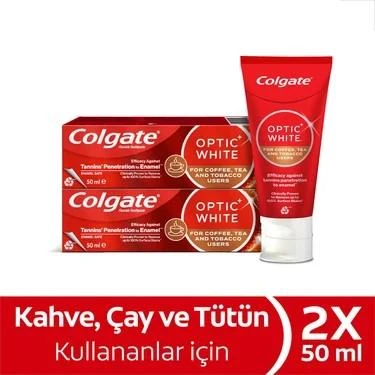 Colgate Optic White Diş Macunu 2'li coffe ve tea ürün görseli 1